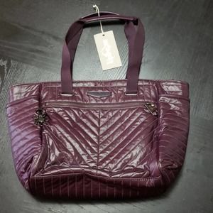 Kipling Aubergine quilted tote